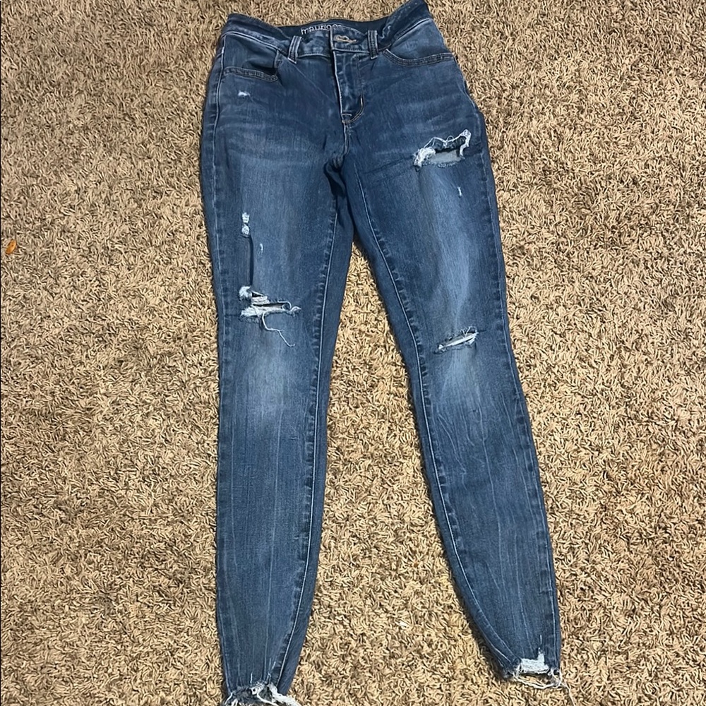 Women's Blue Distressed Jeans
